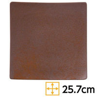 金正陶器 角和皿 赤茶備前 26cm正角皿 63-11-176-1 1個（直送品）