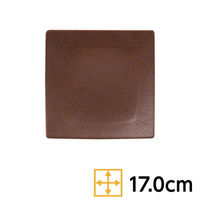 金正陶器 角和皿 赤茶備前 17cm正角皿 63-11-176-4 1セット(3個)（直送品）