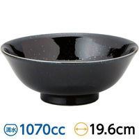 金正陶器 黒中華 黒御影 反高台20cm丼 63-11-206-16 1セット(6個)（直送品）