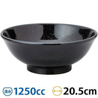 金正陶器 黒中華 黒御影 反高台21cm丼 63-11-206-15 1セット(6個)（直送品）