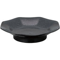 金正陶器 黒中華 黒御影 八角高台19cm皿 63-11-206-12 1セット(6個)（直送品）