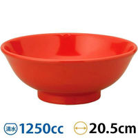 金正陶器 紅中華 反高台21cm丼 赤 63-11-217-16 1セット(3個)（直送品）