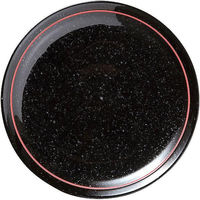 金正陶器 玄よう 黒御影 下絵赤ライン 19cm皿 63-11-219-5 1セット(6個)（直送品）