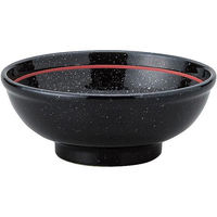 金正陶器 玄よう 黒御影 下絵赤ライン 玉渕13cm鉢 63-11-220-13 1セット(6個)（直送品）