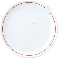 金正陶器 白鳳 粉引 下絵赤ライン 26cm皿 63-11-221-2 1セット(3個)（直送品）