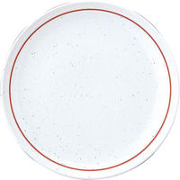 金正陶器 白鳳 粉引 下絵赤ライン 28cm皿 63-11-221-1 1セット(3個)（直送品）