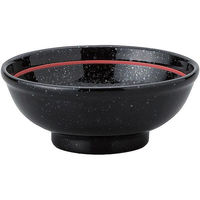 金正陶器 玄よう 黒御影 下絵赤ライン 玉渕12cm鉢 63-11-220-14 1セット(10個)（直送品）