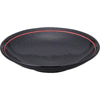 金正陶器 玄よう 黒御影 下絵赤ライン メタ玉25cm深皿 63-11-220-1 1セット(6個)（直送品）