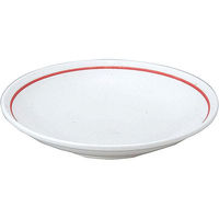 金正陶器 白鳳 粉引 下絵赤ライン メタ玉25cm深皿 63-11-222-1 1セット(6個)（直送品）