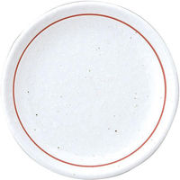金正陶器 白鳳 粉引 下絵赤ライン 15cm皿 63-11-221-7 1セット(10個)（直送品）