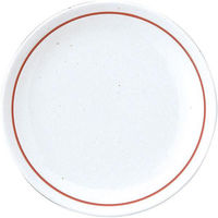 金正陶器 白鳳 粉引 下絵赤ライン 16cm皿 63-11-221-6 1セット(10個)（直送品）