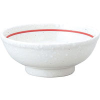 金正陶器 白鳳 粉引 下絵赤ライン 玉渕12cm鉢 63-11-222-14 1セット(10個)（直送品）