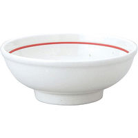 金正陶器 白鳳 粉引 下絵赤ライン 玉渕13cm鉢 63-11-222-13 1セット(6個)（直送品）