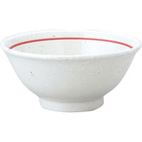 金正陶器 白鳳 粉引 下絵赤ライン 反15cm碗 63-11-222-15 1セット(6個)（直送品）