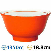 金正陶器 手巻丼 反19cm深丼 朱巻 63-11-223-5 1セット(3個)（直送品）