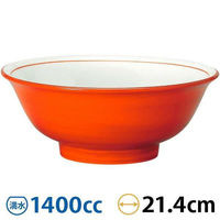 金正陶器 手巻丼 反高台22cm丼 朱巻 63-11-223-1 1セット(3個)（直送品）