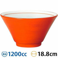 金正陶器 手巻丼 切立19cm深丼 朱巻 63-11-223-11 1セット(3個)（直送品）