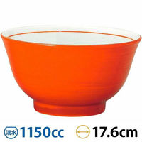 金正陶器 手巻丼 反18cm深丼 朱巻 63-11-223-6 1セット(3個)（直送品）