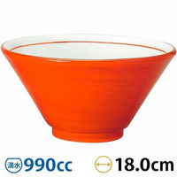 金正陶器 手巻丼 切立18cm深丼 朱巻 63-11-223-12 1セット(3個)（直送品）