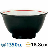 金正陶器 手巻丼 反19cm深丼 黒巻 63-11-223-21 1セット(3個)（直送品）