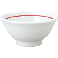 金正陶器 白鳳 粉引 下絵赤ライン 反13cm碗 63-11-222-16 1セット(6個)（直送品）