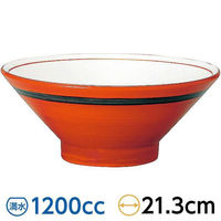 金正陶器 手巻丼 切立高台22cm丼 朱巻黒帯 63-11-224-3 1セット(3個)（直送品）