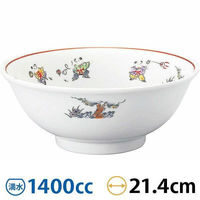 金正陶器 色絵唐子 反高台22cm丼 63-11-230-8 1セット(3個)（直送品）