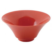 金正陶器 白翔 19cm深口ラーメン丼 赤 65-50140024 1セット(3個)（直送品）