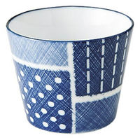 金正陶器 古青藍 藍格子 蕎麦猪口 65-51283195 1セット(6個)（直送品）