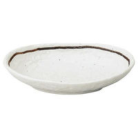 金正陶器 粉引ライン 石目小判皿 中 65-51522097 1セット(6個)（直送品）