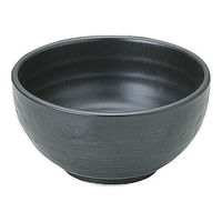 金正陶器 のあーる 黒マット 石目5.0丼 65-51530034 1セット(6個)（直送品）