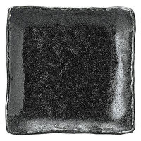 金正陶器 ゆず黒耀 石目4.3正角皿 65-51635068 1セット(6個)（直送品）
