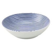 金正陶器 細縞 青 13.5cm浅ボウル 65-52281015 1セット(6個)（直送品）