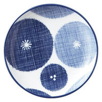 金正陶器 古青藍 藍花 13cm丸皿 65-52284109 1セット(6個)（直送品）
