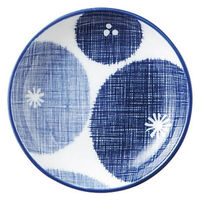 金正陶器 古青藍 藍花 10cm丸皿 65-52284110 1セット(6個)（直送品）