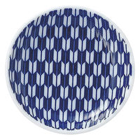 金正陶器 矢絣 青 13cm丸皿 65-52285009 1セット(6個)（直送品）