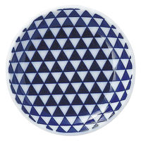 金正陶器 山格子 青 13cm丸皿 65-52289009 1セット(6個)（直送品）