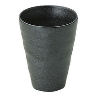 金正陶器 黒洋 リップルフリーカップ 65-53131075 1セット(6個)（直送品）