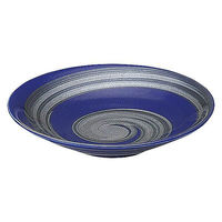 金正陶器 銀彩ブルー リップル5.0皿 65-53179006 1セット(10個)（直送品）