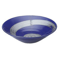 金正陶器 銀彩ブルー リップル8.0鉢 65-53179050 1セット(3個)（直送品）