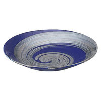 金正陶器 銀彩ブルー リップル8.5皿 65-53179002 1セット(3個)（直送品）