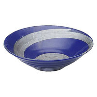 金正陶器 銀彩ブルー リップル7.0鉢 65-53179052 1セット(3個)（直送品）