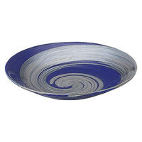 金正陶器 銀彩ブルー リップル6.0皿 65-53179004 1セット(6個)（直送品）