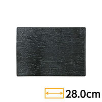 金正陶器 漆黒 28cm 平長角皿 65-53831002 1個（直送品）