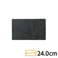 金正陶器 漆黒 24cm 平長角皿 65-53831003 1個（直送品）