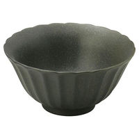 金正陶器 かすみ 黒 12.5cmボウル 65-56130021 1セット(6個)（直送品）