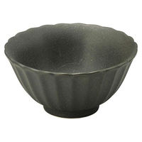 金正陶器 かすみ 黒 10.5cmボウル 65-56130023 1セット(6個)（直送品）