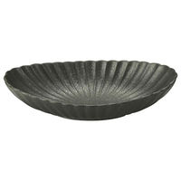 金正陶器 かすみ 黒 楕円皿 中 65-56130076 1セット(6個)（直送品）