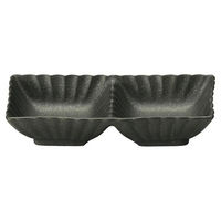 金正陶器 かすみ 黒 2連皿 65-56130079 1セット(6個)（直送品）