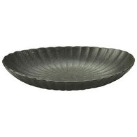 金正陶器 かすみ 黒 楕円皿 大 65-56130075 1セット(3個)（直送品）